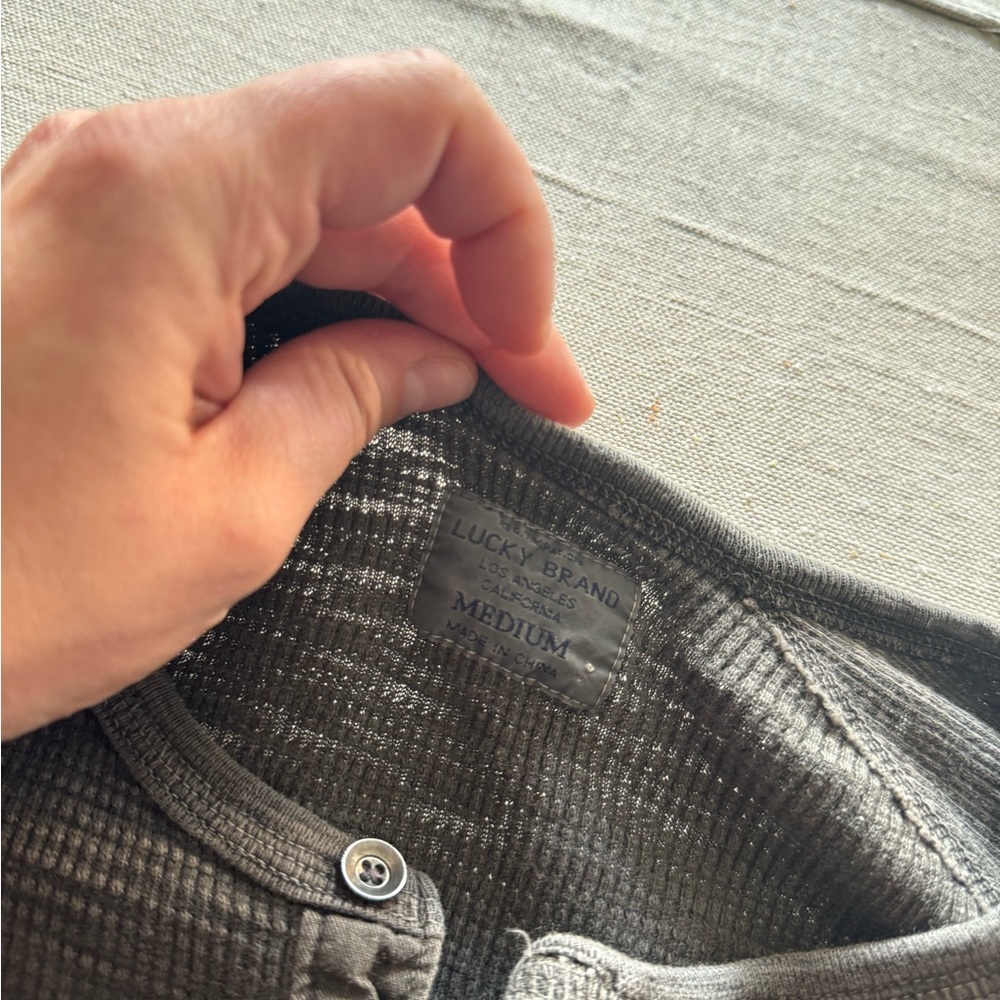 Lucky Brand Brown Long Sleeve Henley - Picture 3 of 8